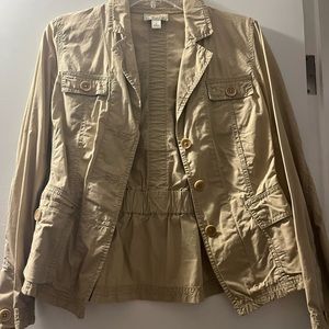 Talbots petite khaki colored light weight jacket size 6 petite